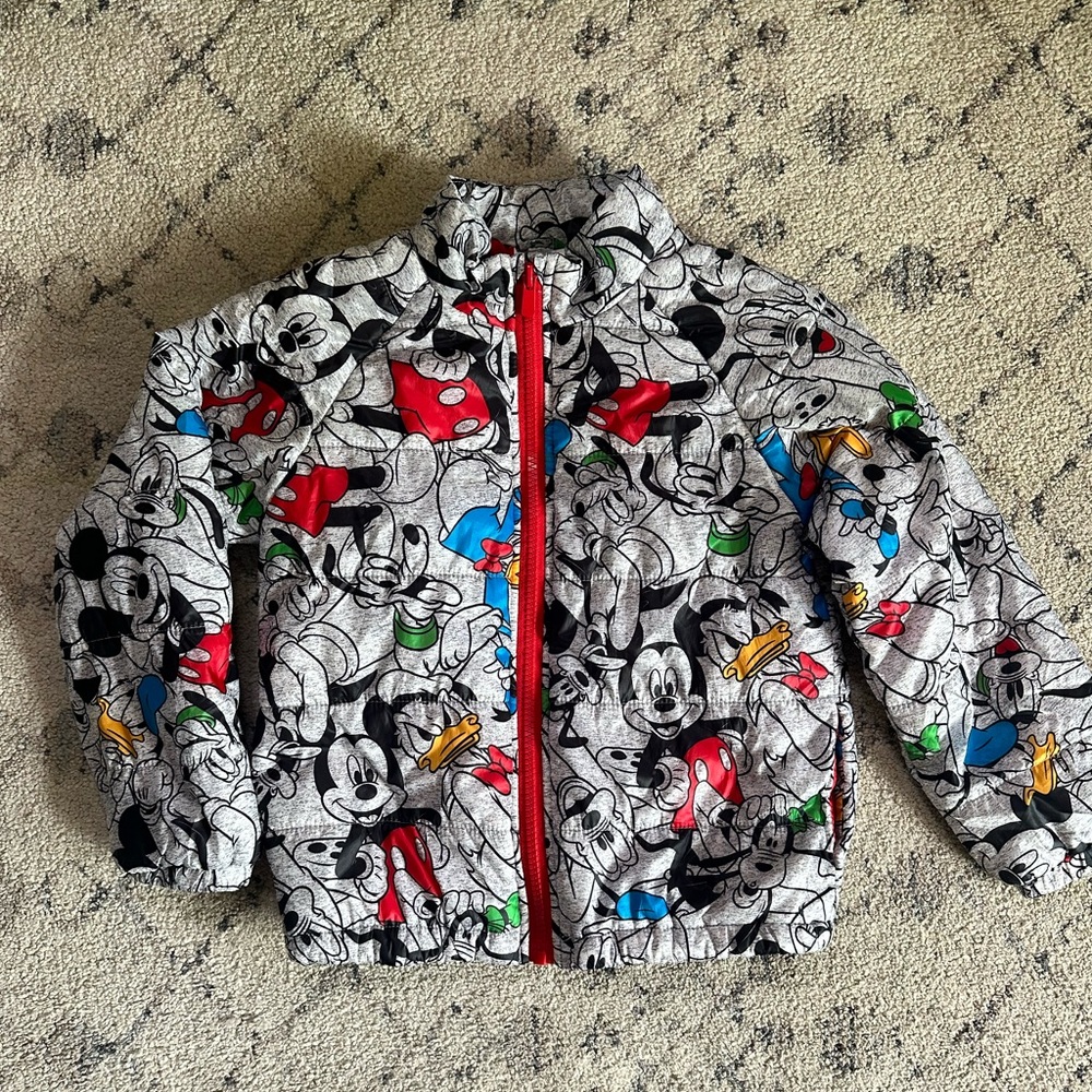 Disney Mickey Mouse Unisex Puffer Jacket Size 4